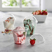 Gobelets en plastique PET transparent durables pour milkshake, dessert, glace, fruits coupés, yaourt, gobelets en plastique jetables pour yaourt et dessert avec logo
