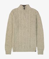 Pull en Coton Peigné 100% Anti-Plis et Anti-Boulochage pour Homme, Col Demi-Zip, Manches Longues, Motif Torsadé, 380g, Automne, Personnalisable