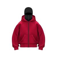 Sudadera con Capucha de Algodón Grueso para Hombre con Diseño de Máscara Ninja y Pedrería Personalizada