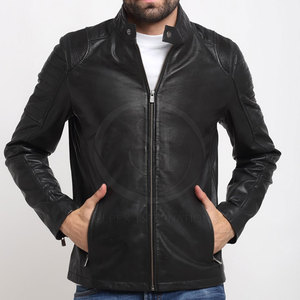 Chaqueta de Cuero para Hombre, Estilo Urbano, Transpirable, Impermeable, Ecológica, Moda de Invierno, Cuello Alto, Diseño con Letras, Servicio OEM - Product Image 1
