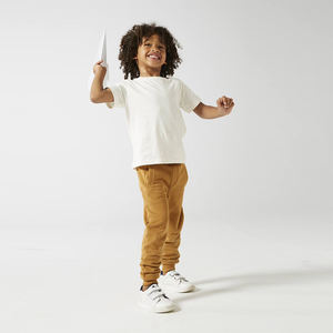 Street Style Jogger Pants Brown Color Cotton Polyester Made Comfortable Kids <b>Trousers</b> With Elastic Waste And <b>Drawstring</b> Closure - Product Image 5
