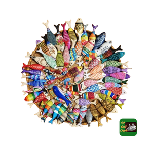 ชุดของเล่นไม้ไดโนเสาร์/ตุ๊กตาสัตว์ทำด้วยมือทำจากไม้ปลาของเล่น Montessori Waldorf ของเล่นตกแต่งห้องเด็ก - Product Image 1