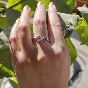 Bague en argent améthyste légère et réglable, style religieux, qualité extrême, argent sterling 925, pour mariages et fêtes - Product Image 3