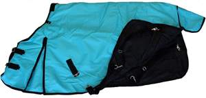 <b>Waterproof</b> Poly Turnout <b>Blanket</b> with Neck Rug - Turquoise 74" Medium - Product Image 4