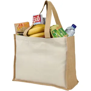Varai Sustainable Jute Canvas Shopper <b>Woven</b> <b>Baskets</b> for Merchandising - Product Image 6