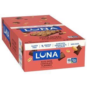 LUNA <b>Bar</b> - Nutz Over Chocolate Flavor Whole Nutrition Snack <b>Bars</b> - 1.69 oz. (15 Count) - Product Image 1