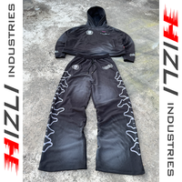 Ensemble de survêtement streetwear d'hiver surdimensionné en molleton bouclette 500 GSM 100% coton, coupe longue et large, effet délavé personnalisé