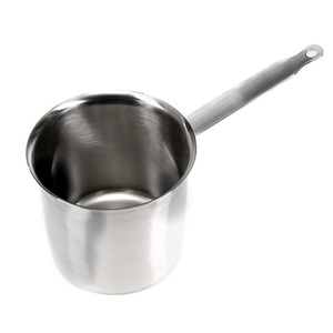 Casserole exotique en acier inoxydable argenté brillant sans couvercle Ustensiles de cuisine Poignée rivetée de qualité alimentaire durable Antiadhésive Facile à nettoyer - Product Image 6