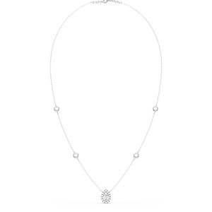 REYES personalizado pera corte 1.3Ct laboratorio cultivado diamante collares alta calidad 14K oro blanco boda aniversario regalo joyería fina - Product Image 4