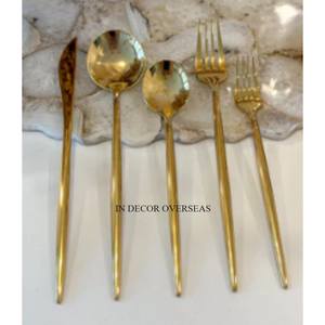 Aspecto elegante, hojas hechas de Metal de primera calidad, diseñador, chapado en oro de alta calidad, folclórico y cuchara, cubiertos, cubiertos, suministros de vajilla - Product Image 6