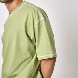 T-shirt Homme Col Rond 100% Coton 300 GSM Épais Surdimensionné avec Logo Personnalisé Respirant Anti-rétrécissement Écologique - Product Image 2