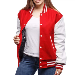 Vêtements de ville Veste universitaire pour femmes à la mode avec logo personnalisé Vêtements décontractés de haute qualité Vente en gros OEM Veste universitaire pour femmes - Product Image 1
