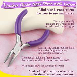 คีมตัดจมูกโซ่สแตนเลส3Inc ทำเครื่องประดับสีสั่งทำเครื่องมือคีมปากเข็มขนาดเล็ก - Product Image 5