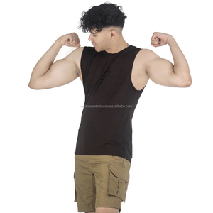 Débardeur hip hop pour hommes en pur coton avec un design sans manches parfait pour les séances de course et d'entraînement - Product Image 1