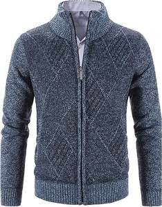 Pull en maille décontracté pour homme W9592Y Knzhee Industry, anti-rides, anti-bouloches, respirant, fin, 100% coton, ample, hiver - Product Image 1