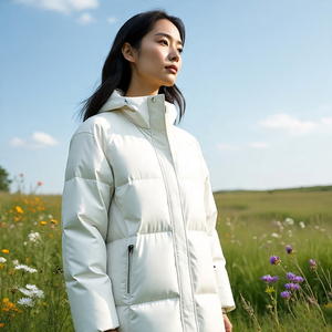 Chaquetas acolchadas con capucha de poliéster 100% para mujer, ropa de abrigo acolchada informal de manga larga, abrigo de burbujas acolchado para mujer - Product Image 2