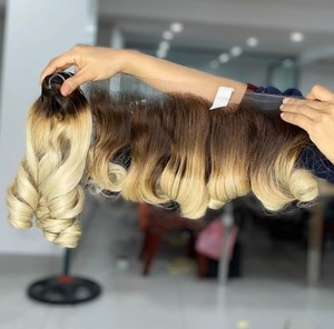 Extensión de cabello de color rubio hinchable de cabello humano vietnamita de la más alta calidad de un solo donante - Product Image 6