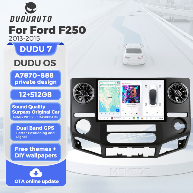 MEKEDE DUDU7 OTA  Touch Screen Radio Video Car Multimedia GPS Audio Autoradio Car-play for 12.5-inch for Ford F250 2009-2014