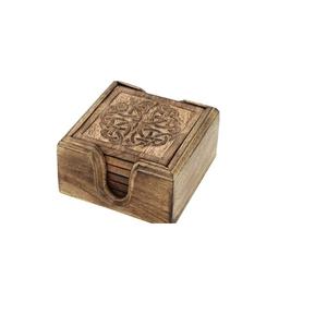 Posavasos de madera de bambú Natural, posavasos redondo y cuadrado personalizado para bebidas, fabricante al por mayor - Product Image 3