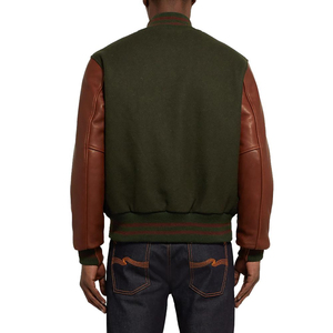 Winter Streetwear Varsity Bomber Jacket for men Custom Logo Windproof <b>Fleece</b> Chenille Patch Embroidery Loose Fit men's jackets - Product Image 6