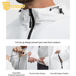 เสื้อมีฮู้ดสไตล์ฮิปฮอปผ้าฝ้าย100% หนักสำหรับผู้ชายเสื้อฮู้ดแบบวินเทจปักลายด้วยซิป - Product Image 3