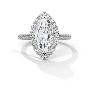 Anillo de fiesta bonito de Plata de Ley 925 para mujer con brillantes diamantes redondos de moissanita y corte Marquesa mejorados - Product Image 2