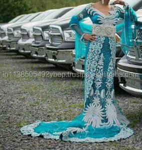 2022 Designer Heavy Crystal Moroccan Wedding Kaftan High Quality Stone Embellished Bridal <b>Dress</b> <b>for</b> Adults - Product Image 2