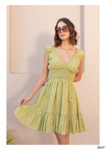 Women's Casual Dresses <b>Elastic</b> Waist Breathable Printed Casual Party Wear with Decoration Rivet Washable Nonwoven Fabric - Product Image 4