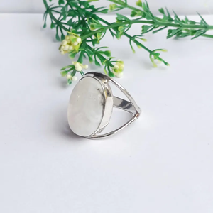 Venta caliente moderno cristiano Arco Iris Natural piedra lunar piedra natal ecológico plata esterlina anillo de piedras preciosas regalo joyería para - Product Image 3