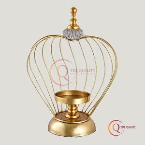 Introducing the Elegant Birdcage Candle Holder with Luxurious <b>Gold</b> Finishes and Decorative Design for Sophisticated Home Decor - Product Image 1