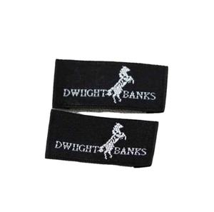 Étiquettes de vêtements personnalisées écologiques tissées, bord découpé au laser, 100 % polyester, en rouleau, service OEM - Product Image 1