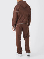Ensemble de survêtement unisexe pour homme, thermique, personnalisable avec logo, en polaire, style streetwear, avec pantalon de survêtement à jambe droite et sweat à capuche zippé