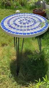 Dazzling <b>Mosaic</b> Side Table: Iridescent <b>Art</b> - Blue Coffee Table - Side Table - Livingroom Decor - Gift - Product Image 5