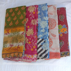 Cotton <b>Kantha</b> <b>Quilt</b> Printed Indian Handmade Vintage <b>Kantha</b> <b>Quilt</b> Hand Stitching Indian Reversible <b>Kantha</b> <b>Quilts</b> - Product Image 4