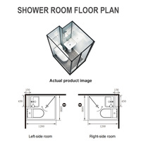 Cabine de douche modulaire à empreinte étroite YEETE avec porte coulissante en verre, composants certifiés WaterMark pour projets OEM ODM