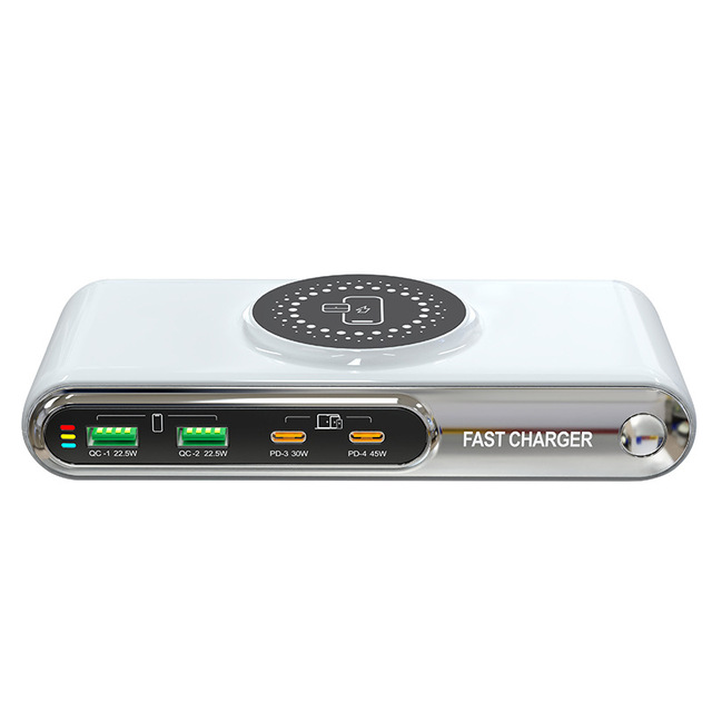 New 6 Ports Multi USB Type C PD 72W QC3.0 Fast Charger Station Wireless Charging