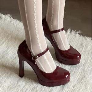 รองเท้าสไตล์ฝรั่งเศสแบบแมรี่เจนรุ่นล่าสุดสำหรับฤดูใบไม้ผลิและฤดูร้อน รองเท้าส้นเตี้ยหนังพื้นหนาสไตล์อังกฤษแบบเรโทร รองเท้าส้นสูงหวานๆ เท่ๆ - Product Image 1