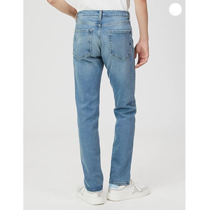 กางเกงยีนส์ขาตรงเอวสูงของผู้ชายผ้าสแปนเด็กซ์สีเข้ม/ซักเบามีซิปสไตล์ฮิปฮอปสำหรับฤดูใบไม้ผลิ - Product Image 3