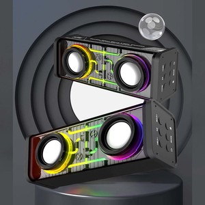 Digitalome SPA-120 10W Home Portable Wireless <b>Speaker</b> with RGB <b>LED</b> Lighting Battery Operated Microphone Home Portable <b>Speakers</b> - Product Image 6