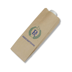 Sac en papier kraft blanc imprimé de logo personnalisé, recyclable et écologique, sacs d'emballage de <span class=keywords><strong>pharmacie</strong></span> en papier médicinal <span class=keywords><strong>pour</strong></span> hôpital - Product Image 2