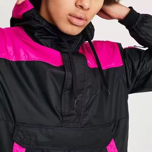Moda personalizada ligero satén poliéster a prueba de viento bordado sudaderas con capucha al aire libre Anorak senderismo otoño Streetwear - Product Image 4