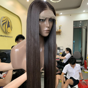 วิกผมมนุษย์จัดแนวตามแนวหนังกำพร้าจากเวียดนามวิกผมหยิกแบบมีที่ดึงออกมาก่อน - Product Image 1