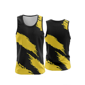 Top personalizado hombres corriendo transpirable secado rápido camiseta sin mangas tinte sublimación todo impresión sublimación impresa hombres camisetas sin mangas - Product Image 4