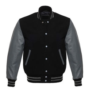 Chaqueta universitaria de béisbol de manga larga de último diseño personalizada al por mayor chaquetas de invierno con letras lisas en blanco cortavientos frontal para hombre - Product Image 1