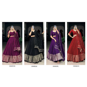 FashionHarbour venta al por mayor tarifa Pure Chanderi estilo Bollywood Lehenga Choli con Dupatta ropa de invierno tradicional para fiestas - Product Image 6