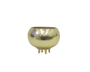 Bol de service en aluminium avec base de pied Style unique Bol en aluminium plaqué or Offre Spéciale de qualité Nouveau look Bol fabriqué à la main - Product Image 1