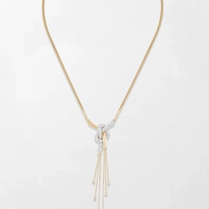 Chaîne en or jaune 18 carats avec diamants ronds de laboratoire de 2,56 carats en forme de nœud d'amour, qualité GH-VS, pour mariage, fiançailles et occasions spéciales. - Product Image 1