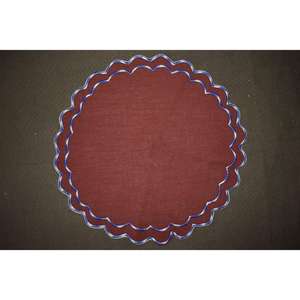 แผ่นรองจานผ้าฝ้ายสีพื้นคุณภาพสูง 100% ผ้าฝ้าย รูปทรงกลมขอบหยัก มีจำหน่ายในราคาประหยัดจากอินเดีย - Product Image 2