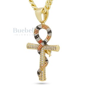 Rắn Ankh Key Vòng Cổ Iced out Egyptian Biểu Tượng Mặt Dây Chuyền Cho Nam Giới, Sang Trọng Hip Hop Đồ Trang Sức Với Ý Nghĩa Tâm Linh - Product Image 2