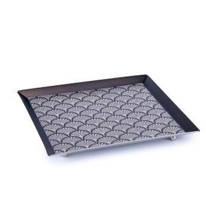 Bandeja de servicio cuadrada de Metal poco profunda de diseño moderno 2025, patrón geométrico, hoja prensada decorativa personalizable, fiestas, bodas - Product Image 5